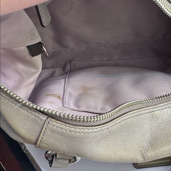 Coach Madison Sabrina 12937 Taupe Pebbled Leather Satchel Crossbody Bag - Picture 6 of 9